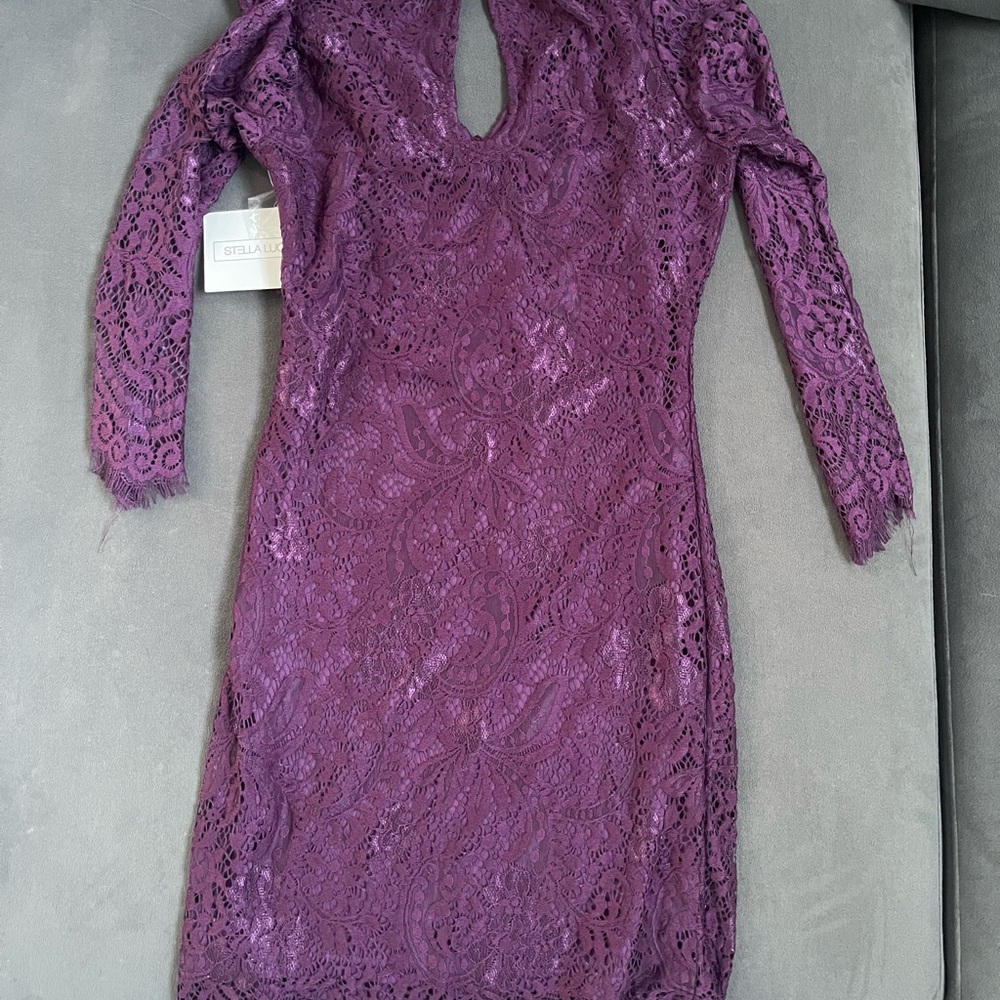 Stellah Purple Lace Dress